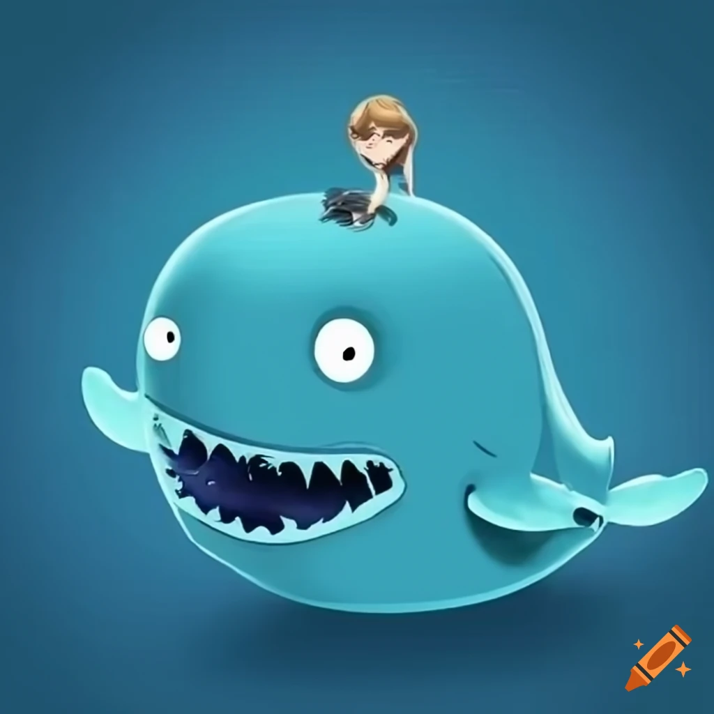 Cartoon whale with inspirational quote by Taylor Swift