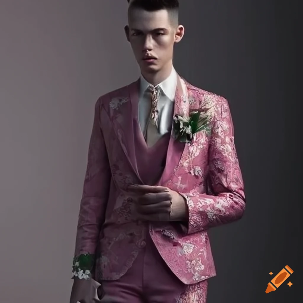 Floral wedding suit for Maciej Wójtowicz