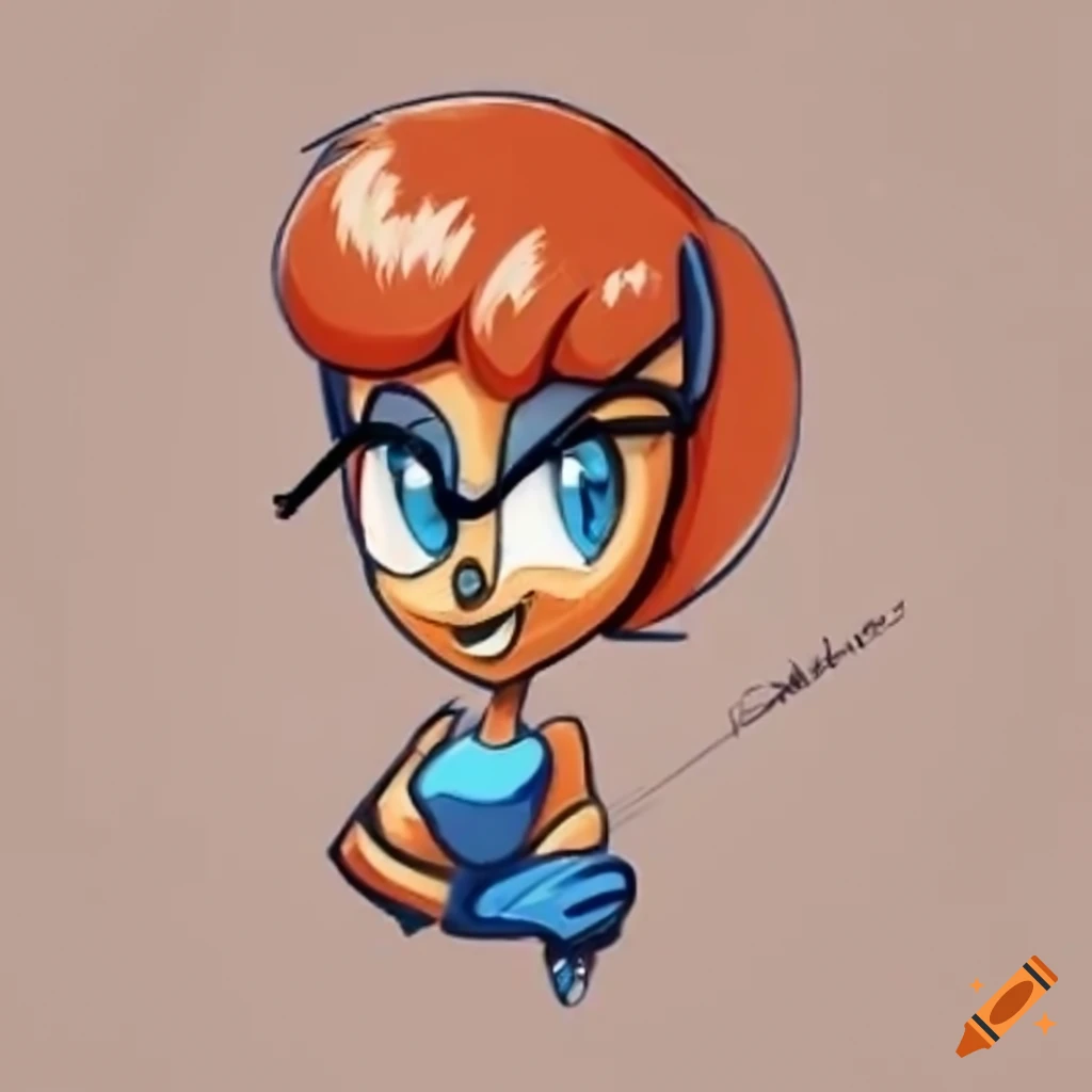 Sally Acorn with black pixie cut hair and pink shirt