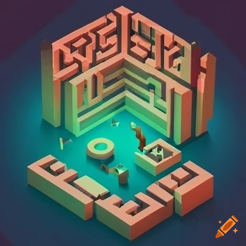 Mysterious labyrinth with dangers and riddles for brave adventurers in ...