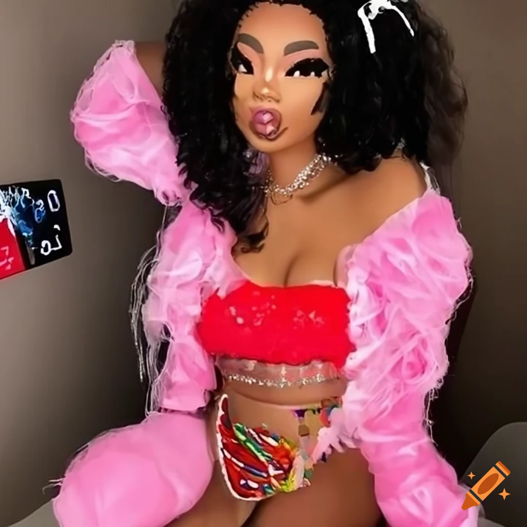 Chocolate fudge treat doll in candy costume on Craiyon