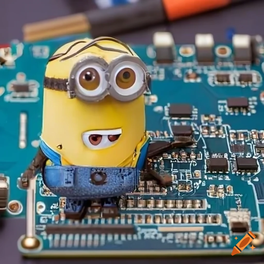 Arduino board cleaning minion on Craiyon