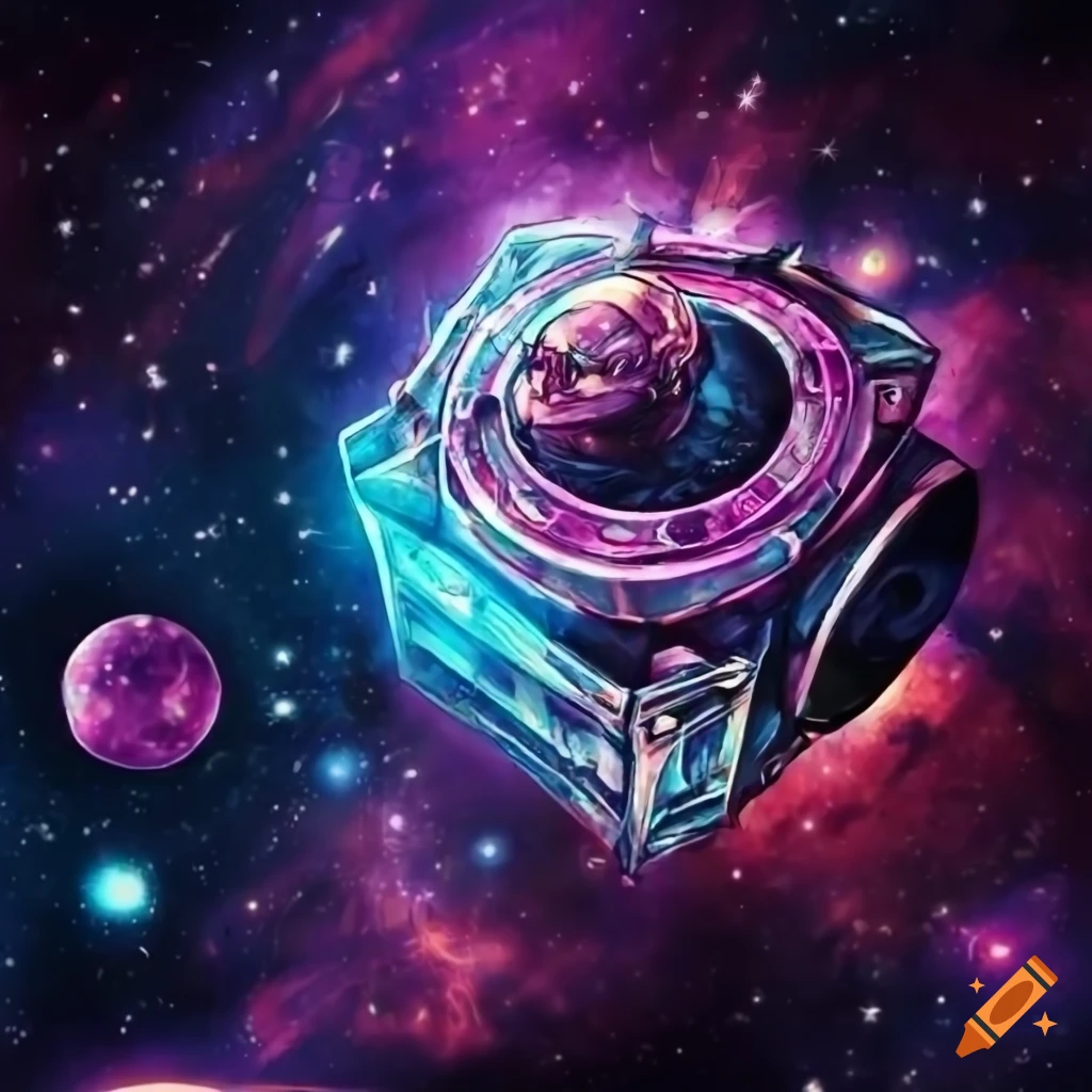 Yugioh music box in space artwork on Craiyon