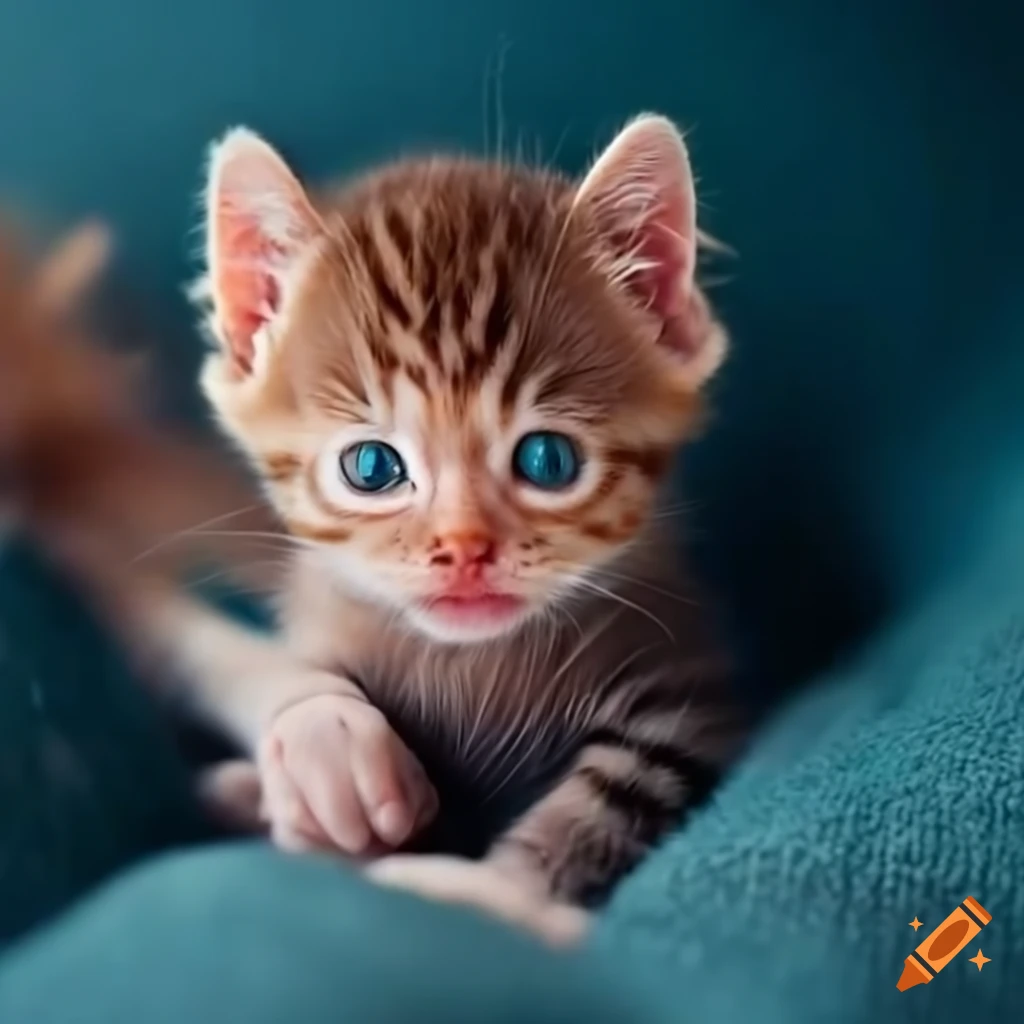 Newborn kitten siblings playfully wrestling in a cozy setting