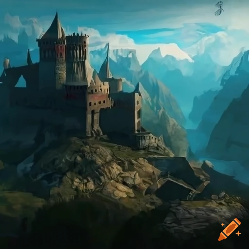 Detail of the ancient fortress kaer morhen from the witcher universe on ...
