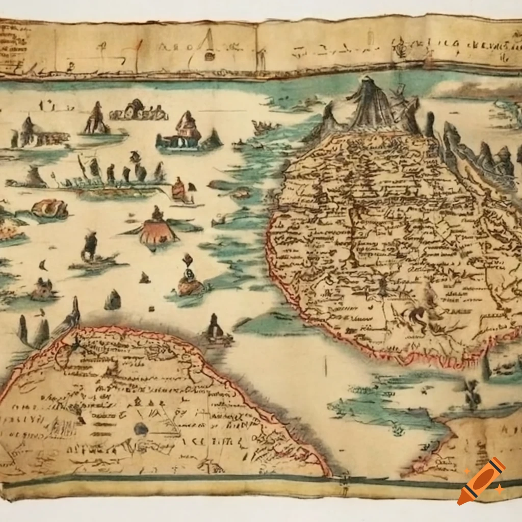 15th century map of an African village