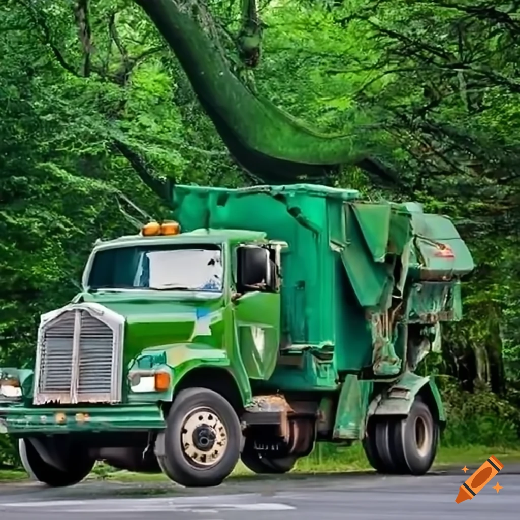 Green recycling truck for ecology purposes