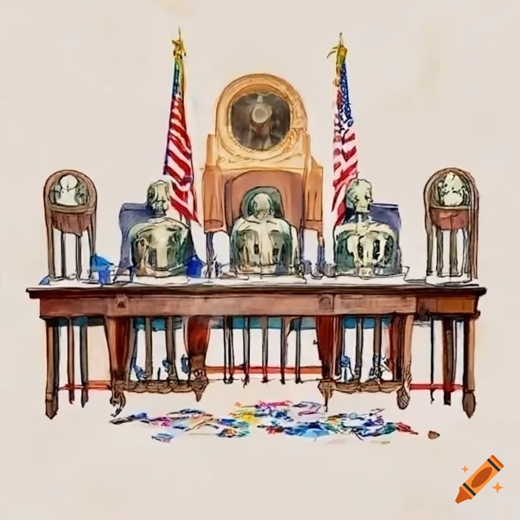 Skeletons sitting in the chairs of the house of representatives on Craiyon