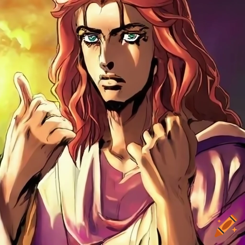 Jesus christ as joshua josephson from jojo's bizarre adventure on Craiyon
