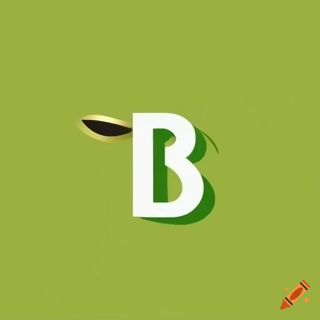 Minimalist carpentry business logo with capital letter B and olive leaf