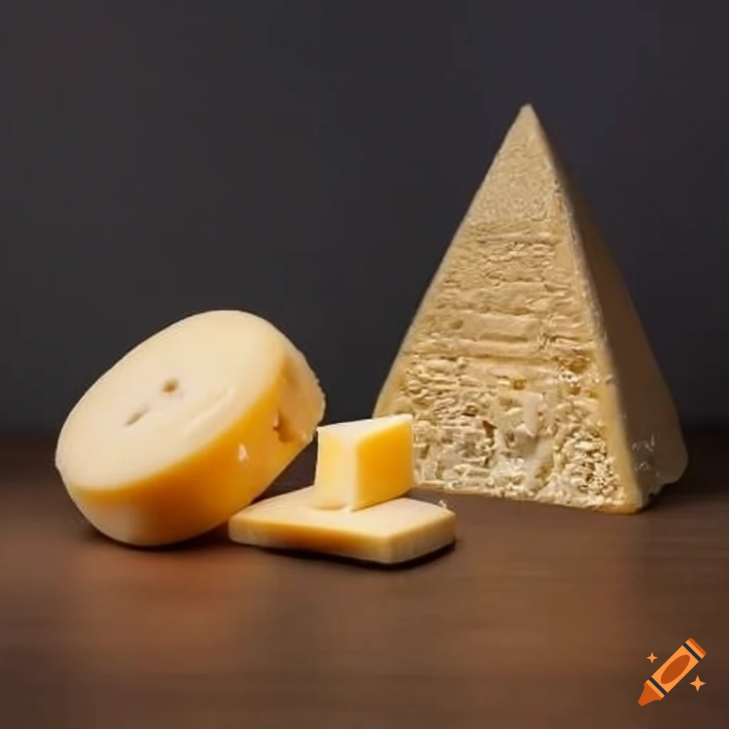 Egyptian pyramid made of gouda cheese on Craiyon