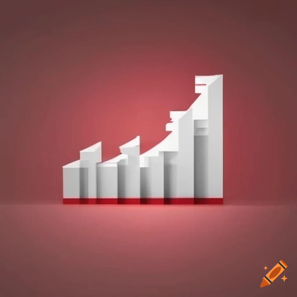Statistic chart in red and white colors with Poland theme