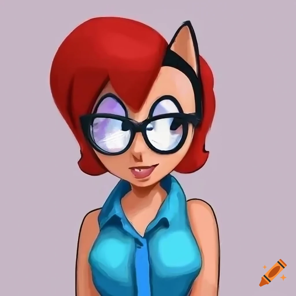 Sally Acorn with a stylish look and glasses