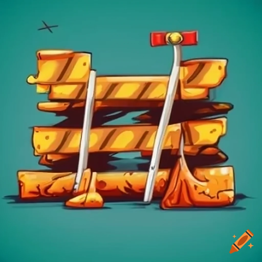 Cartoon traffic barricade
