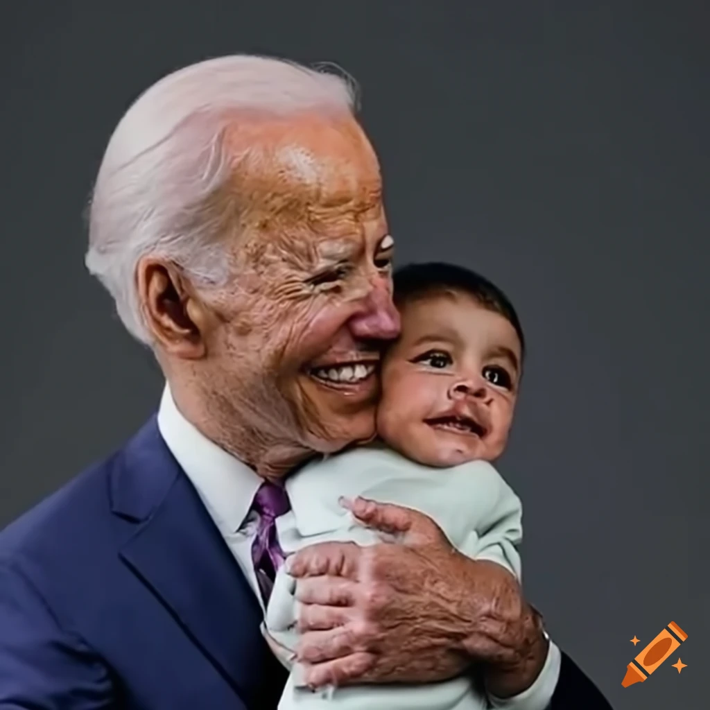 Joe Biden shaking hands with a child in Gaza hospital