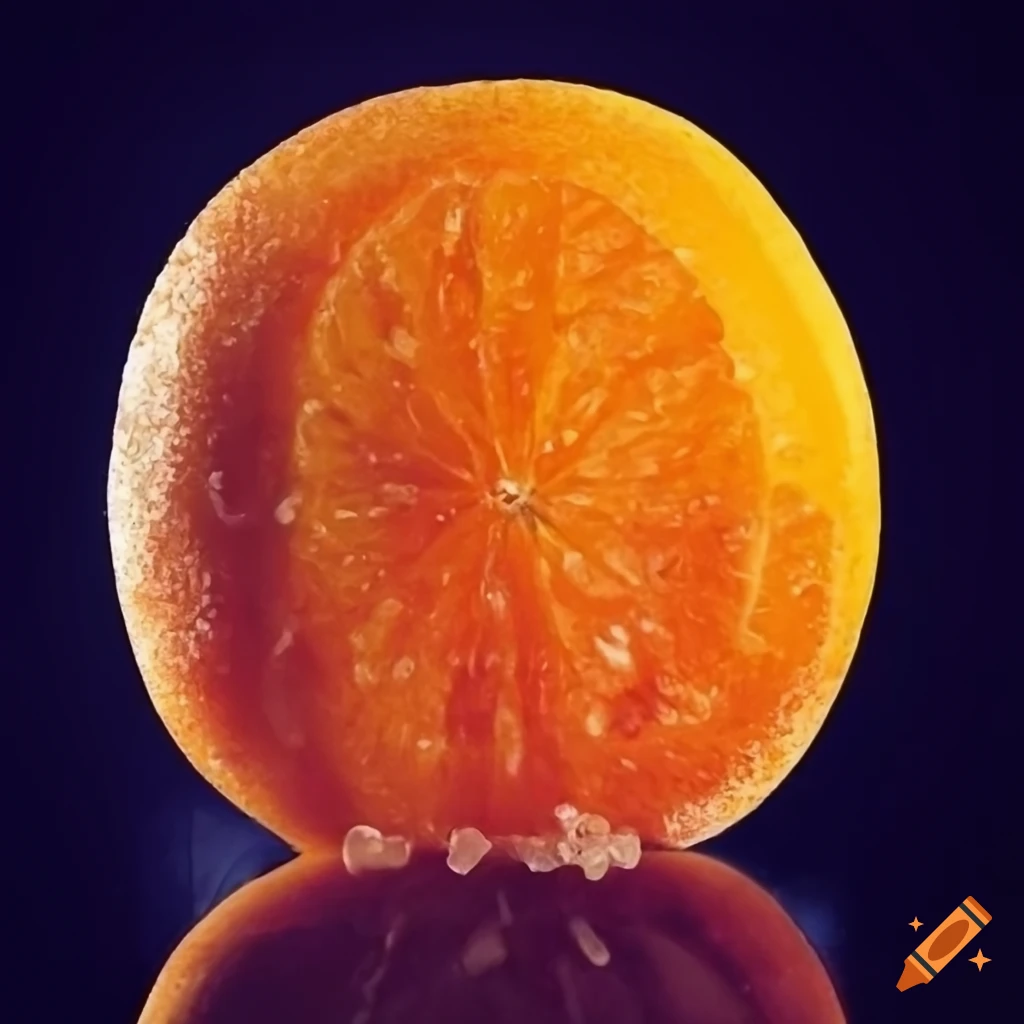 Comparing size of an orange and a grain of sugar