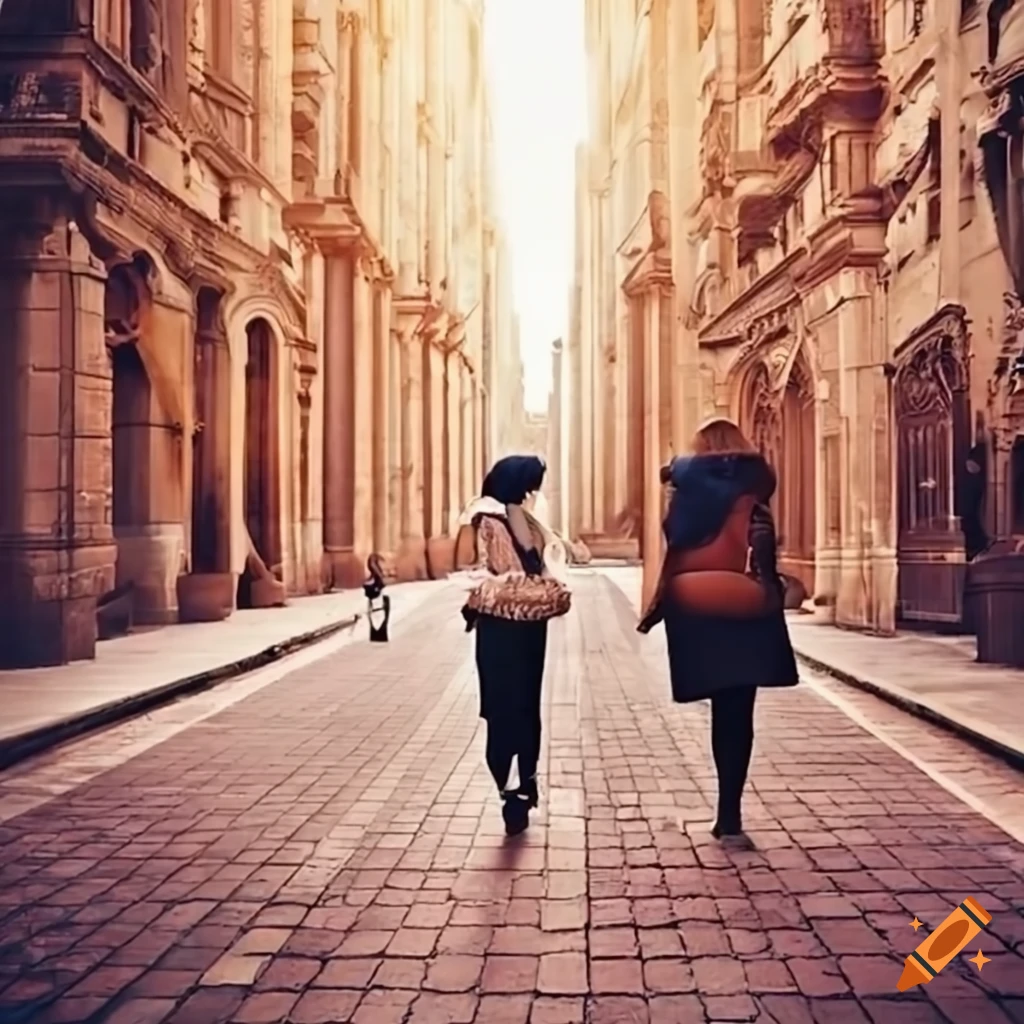 Two middle-aged women tourists
