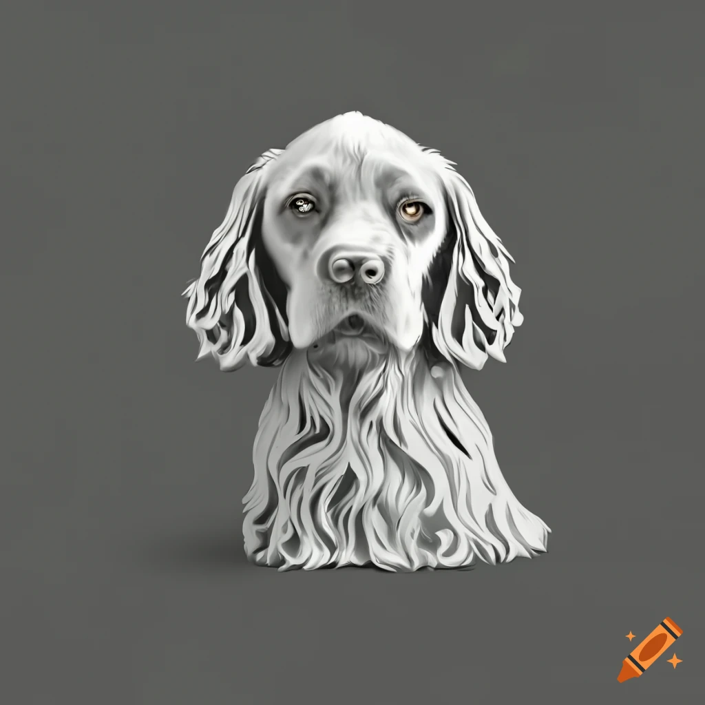Springer spaniel figurine in white color
