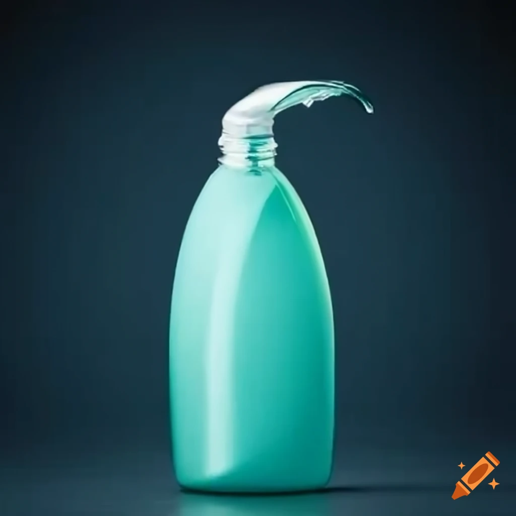 Shampoo pouring from an upsidedown bottle on Craiyon