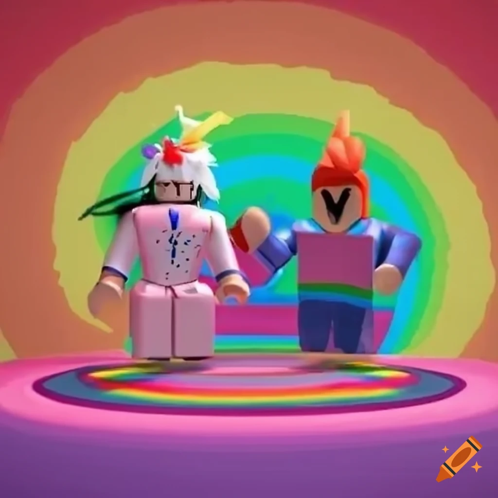 Rainbow carpet in roblox on Craiyon