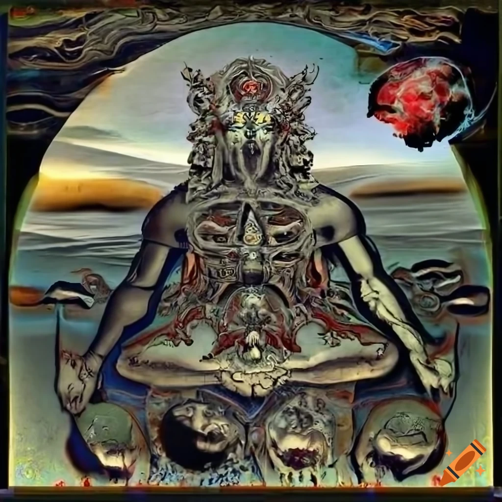 Baroque baron inside pandemonium landscape inspired by John Martin ...