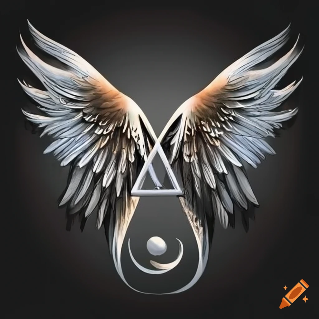 Alchemy symbol with wings