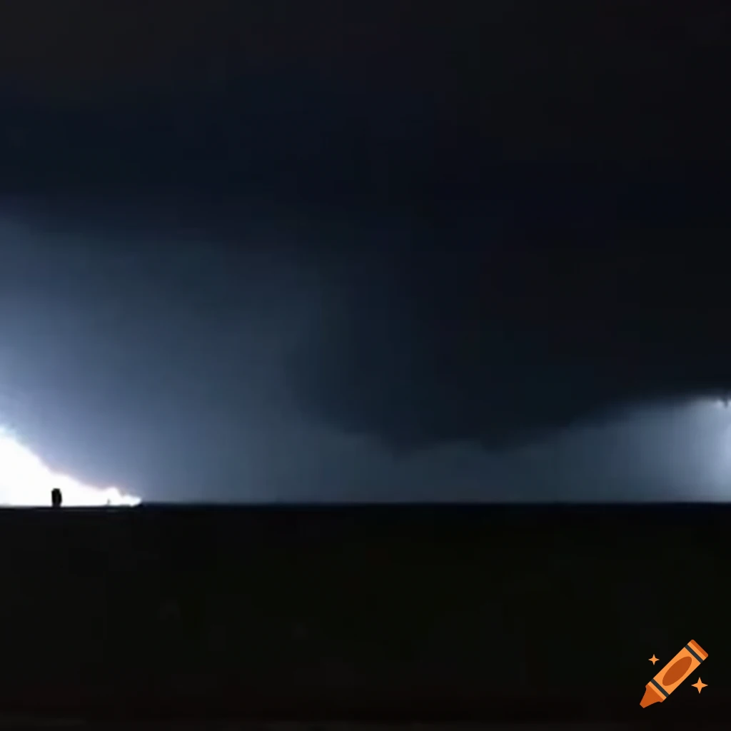 Tornado hitting suburban neighborhood in Eastern Texas at night