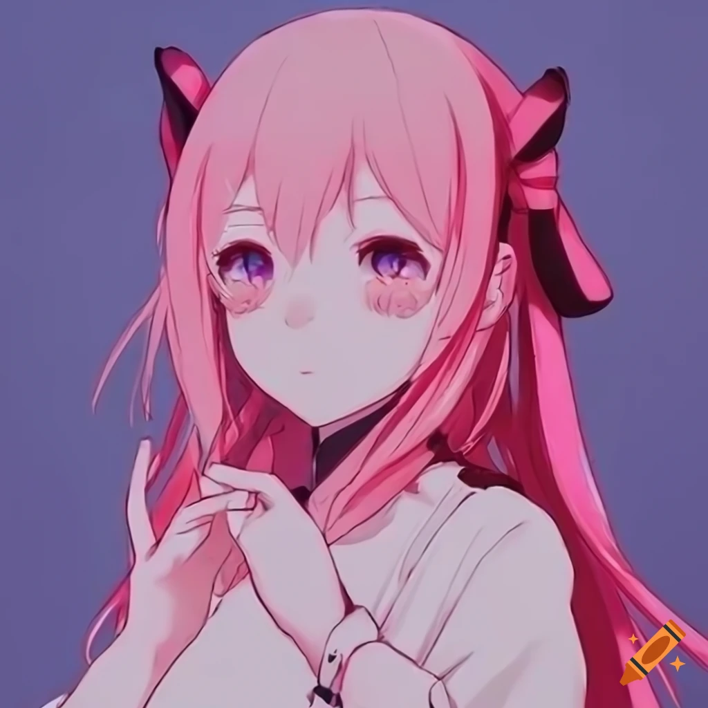 Anime girl with pink hair profile picture (pfp)