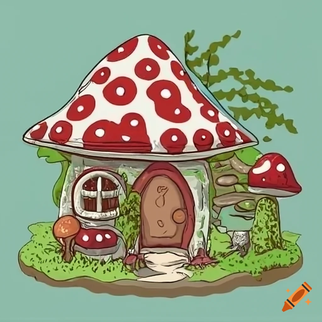 Miniature cottagecore mushroom house
