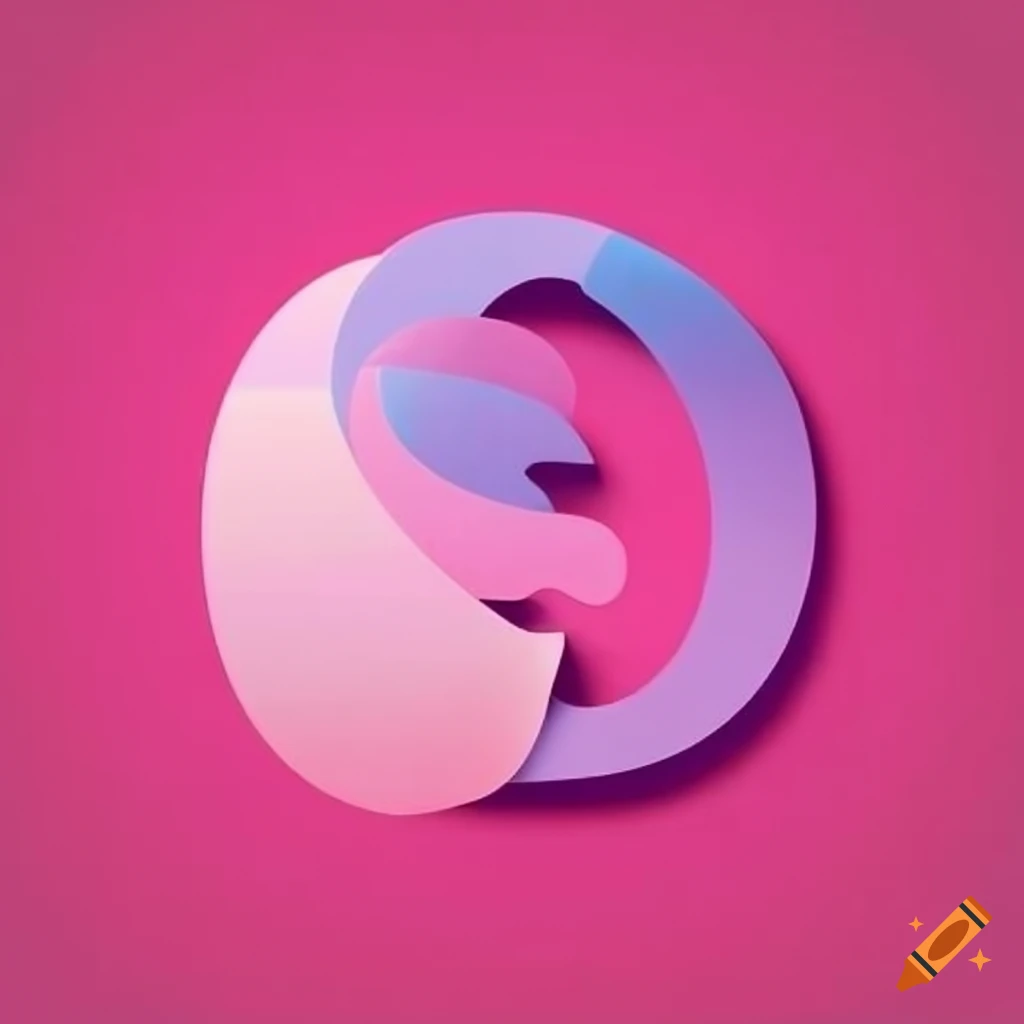 Pink logo and slogan for print industry and art workshop with G letter design