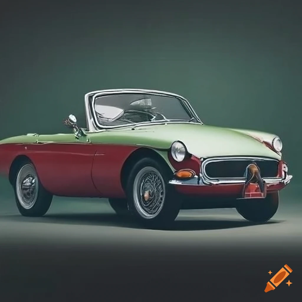 Classic MGBGT sports car from a 1960s advertisement