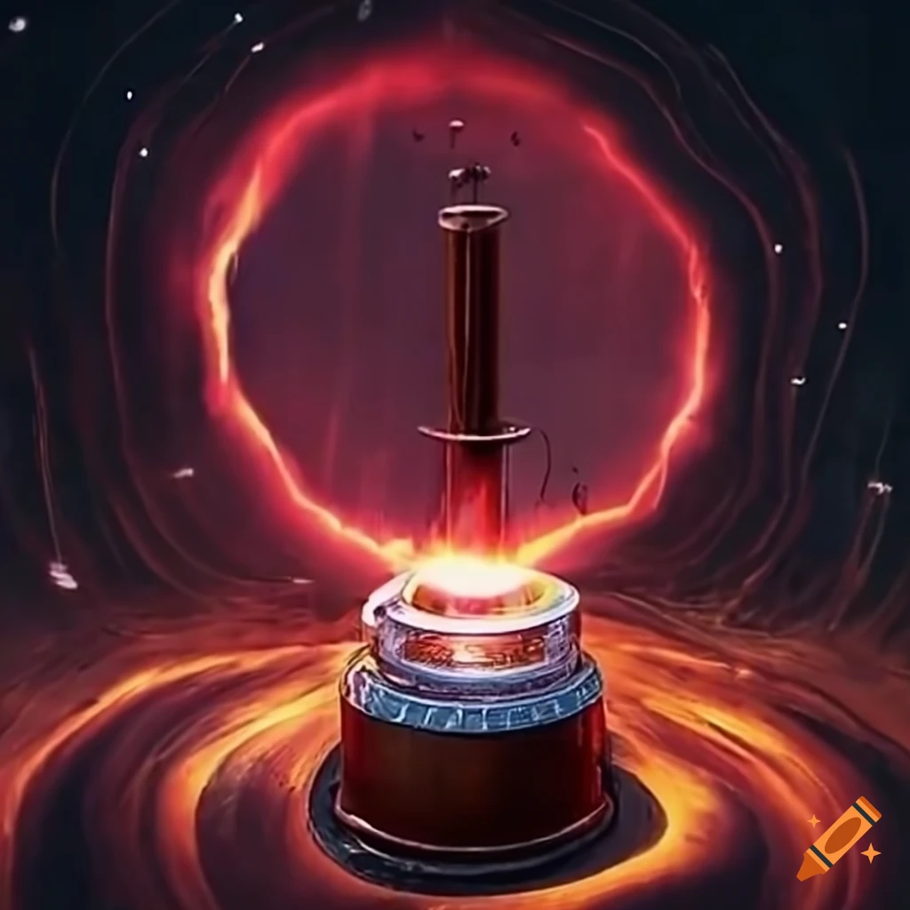 Victorian Tesla coil opening a wormhole portal