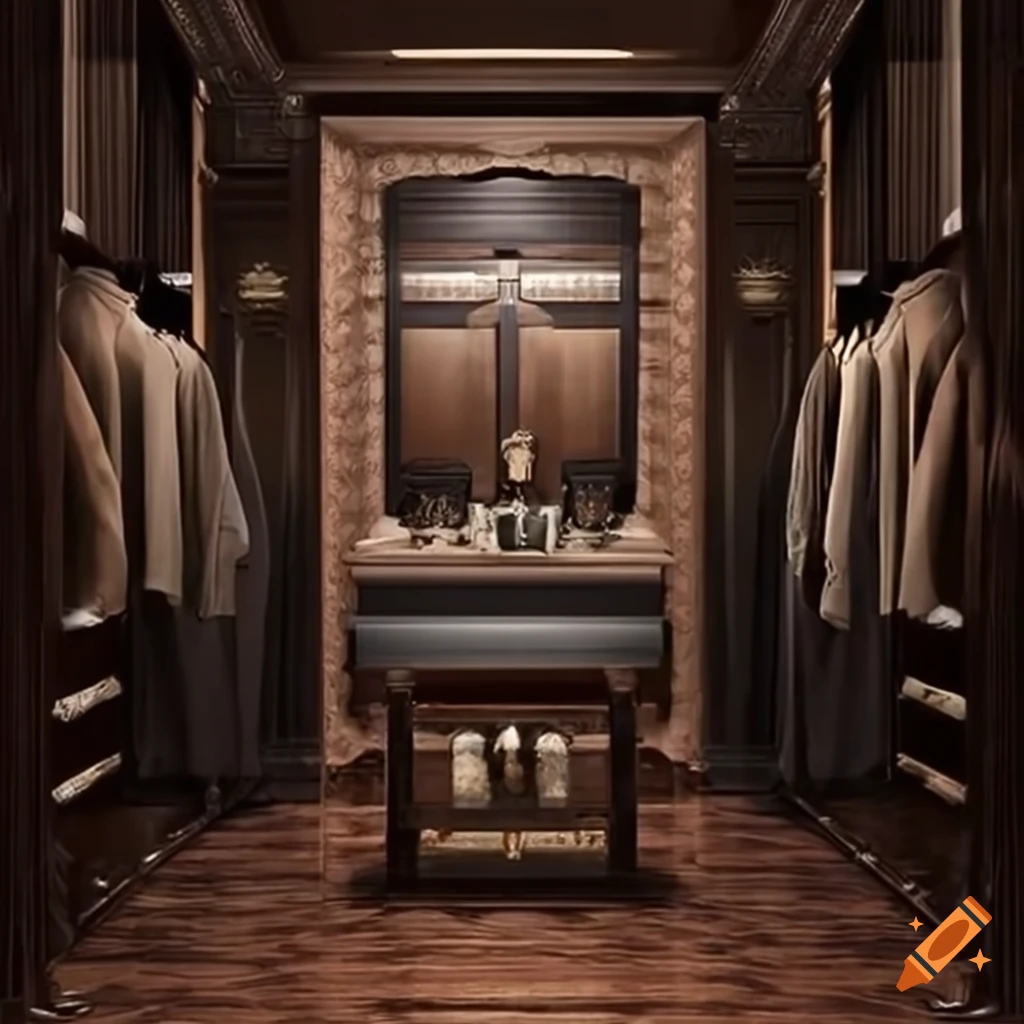 Luxury men's dressing room in high definition on Craiyon