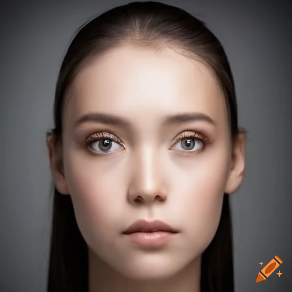 Front facing female portrait photo on Craiyon