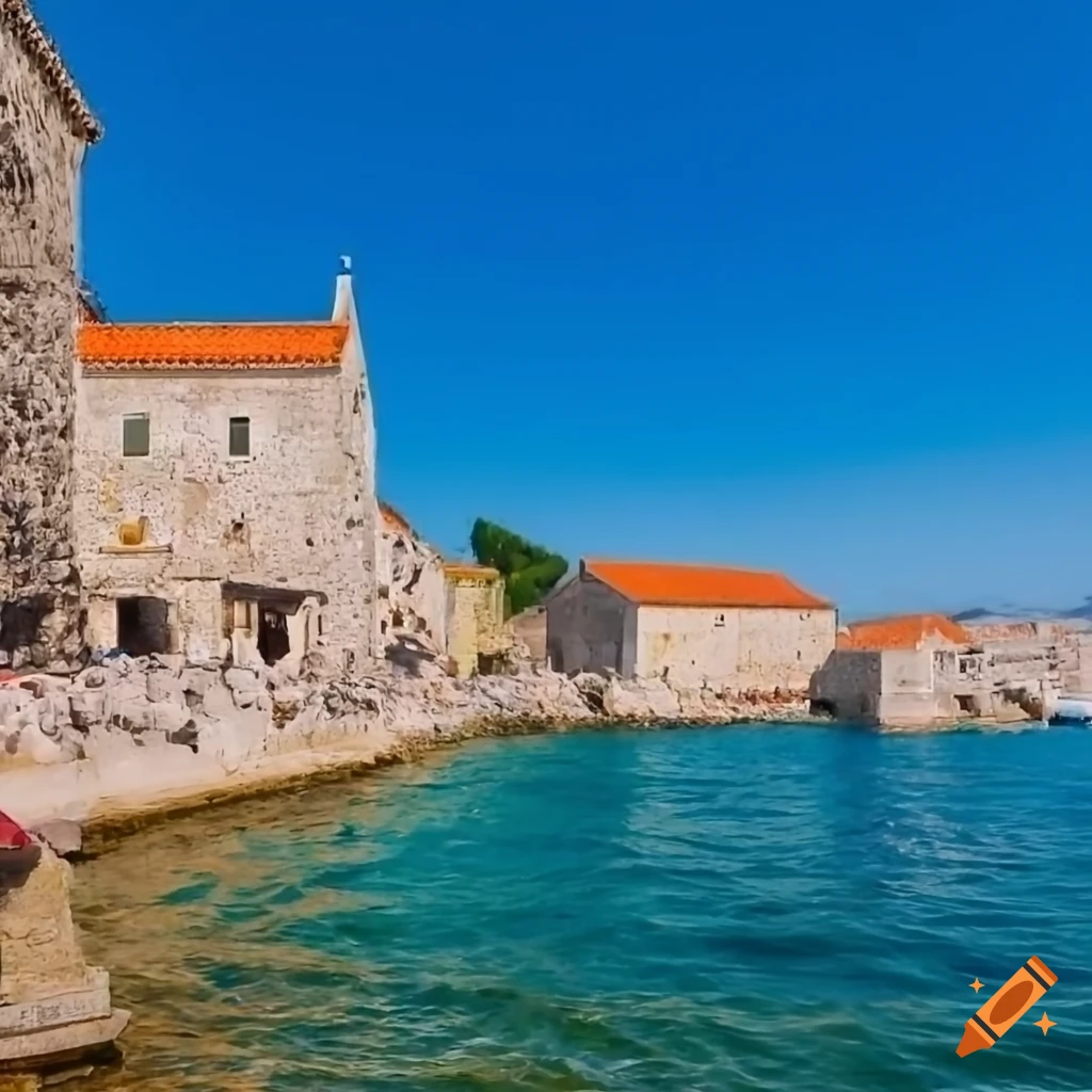 Mediterranean seaside town in rose Montenegro