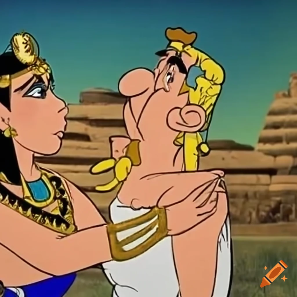 Asterix with Cleopatra in a historic Egyptian setting