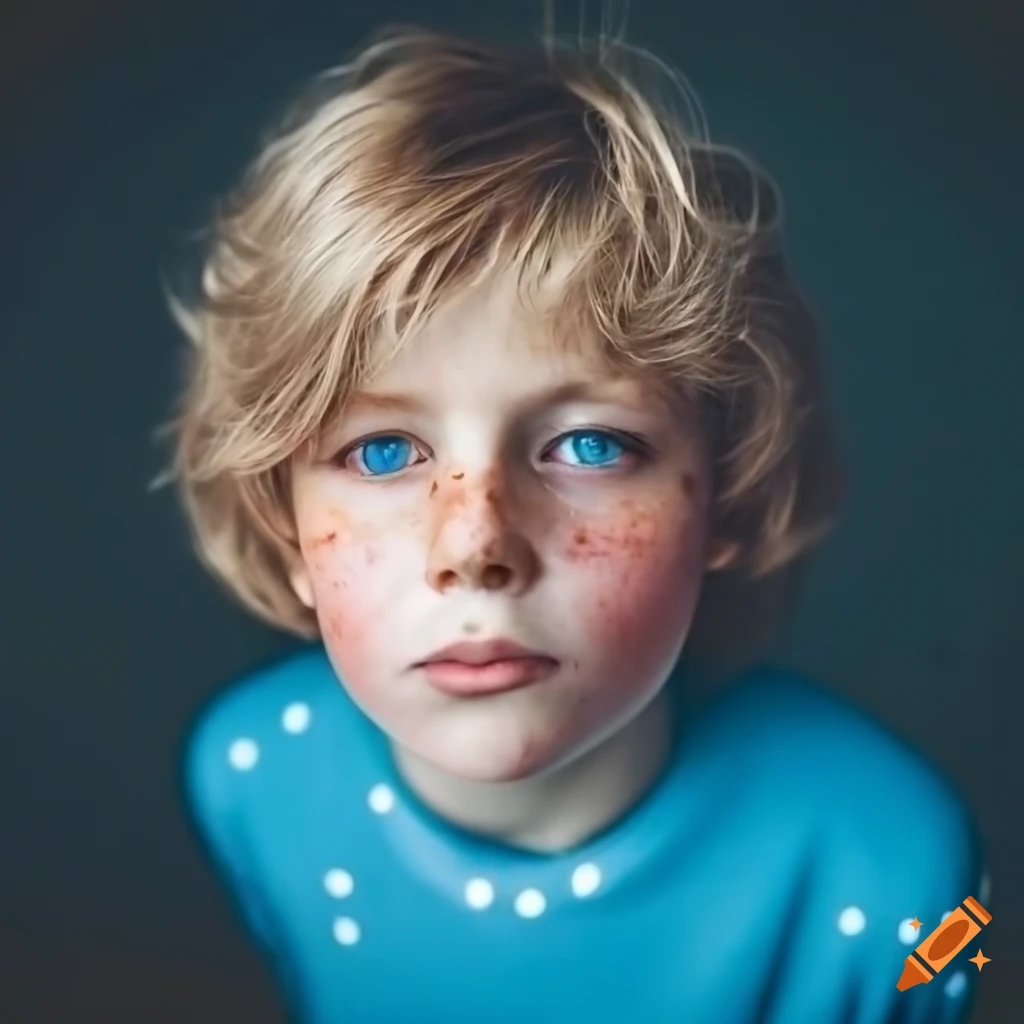 Boy in blue pajamas with concerned expression