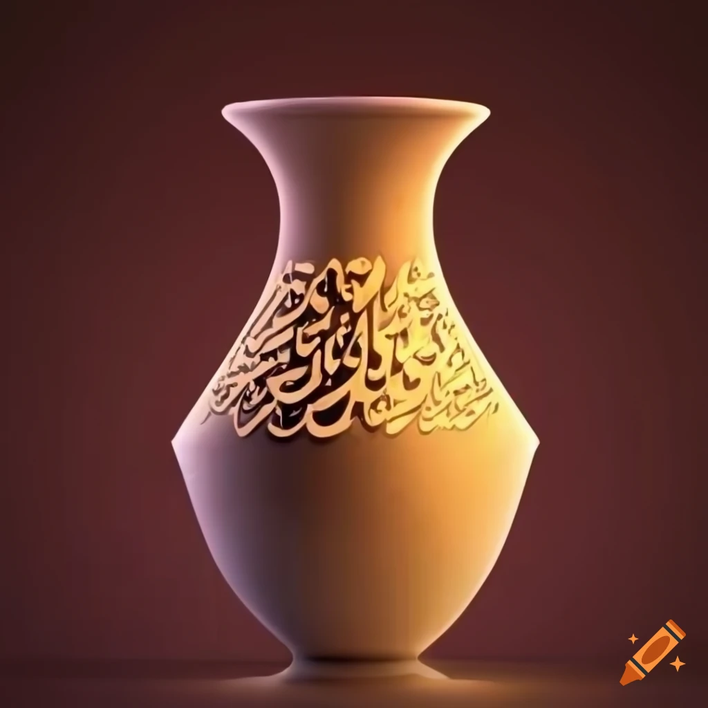 Original arabic vases with arabic alphabets in high definition on Craiyon