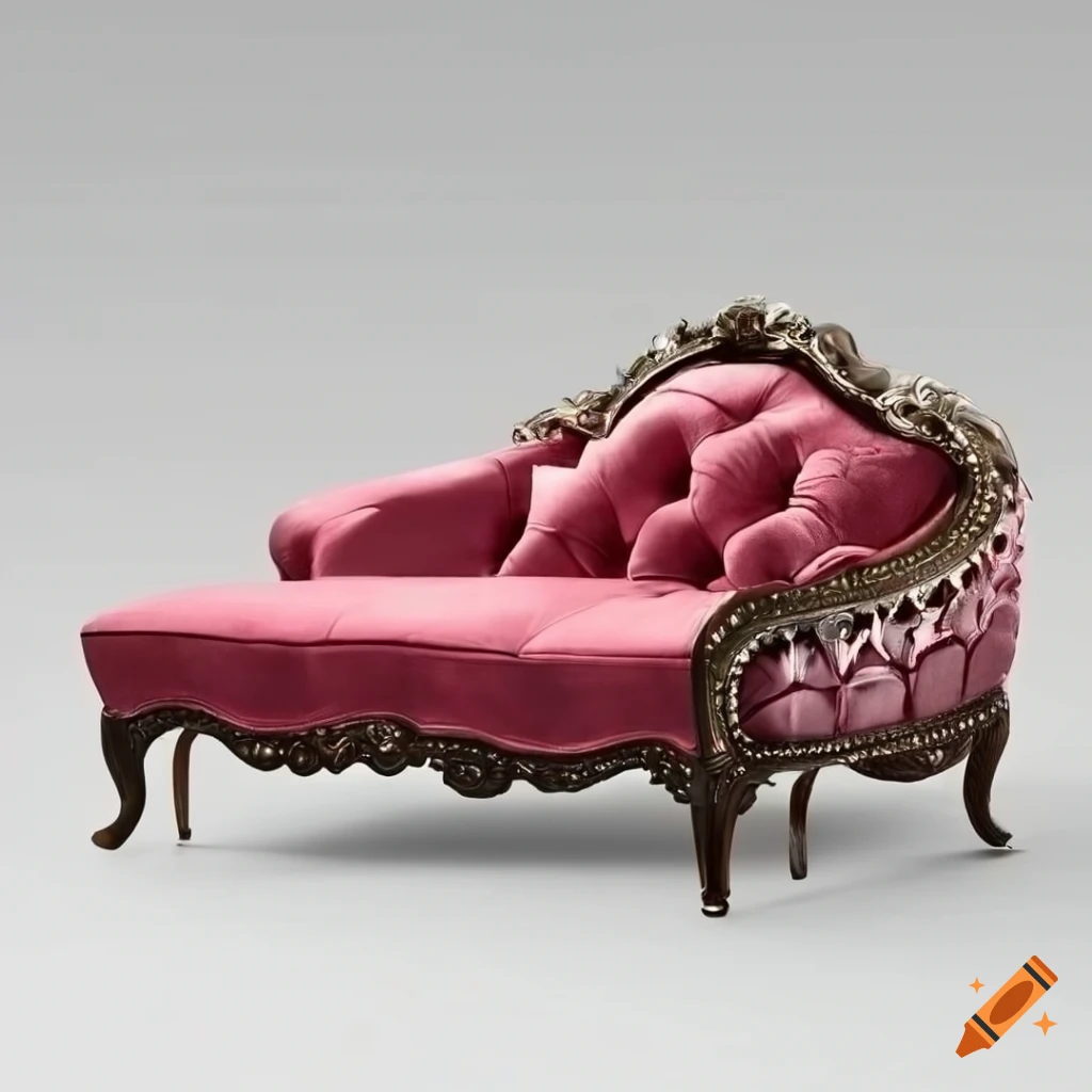 Hyperrealist Victorian chaise lounge in blush color on Craiyon