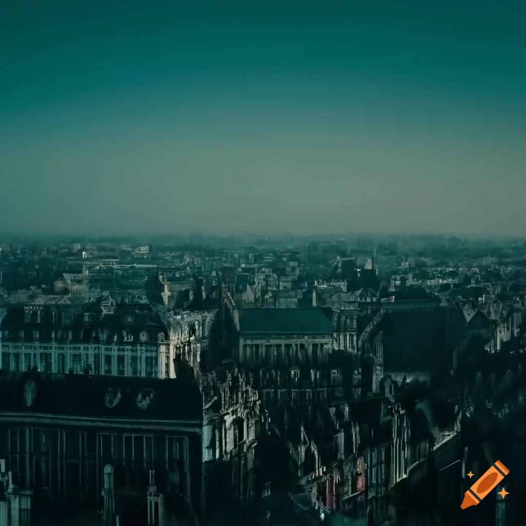 Contrasting images of old and modern Lille, France with green spaces