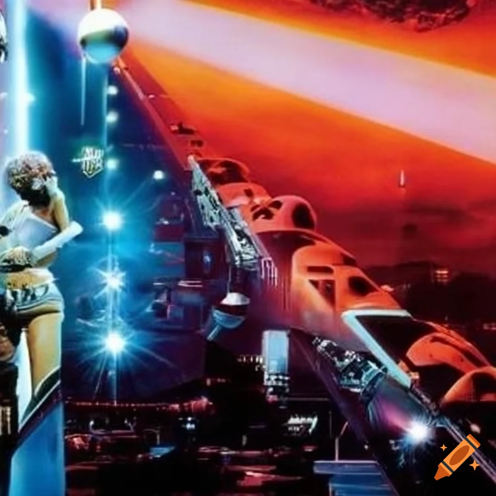 Retro 1980s counterculture science fiction movie poster "In the Future We Will All Get High"