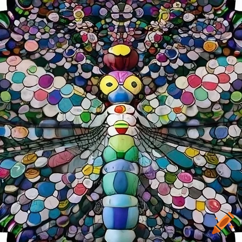 Takashi Murakami dragonfly art piece