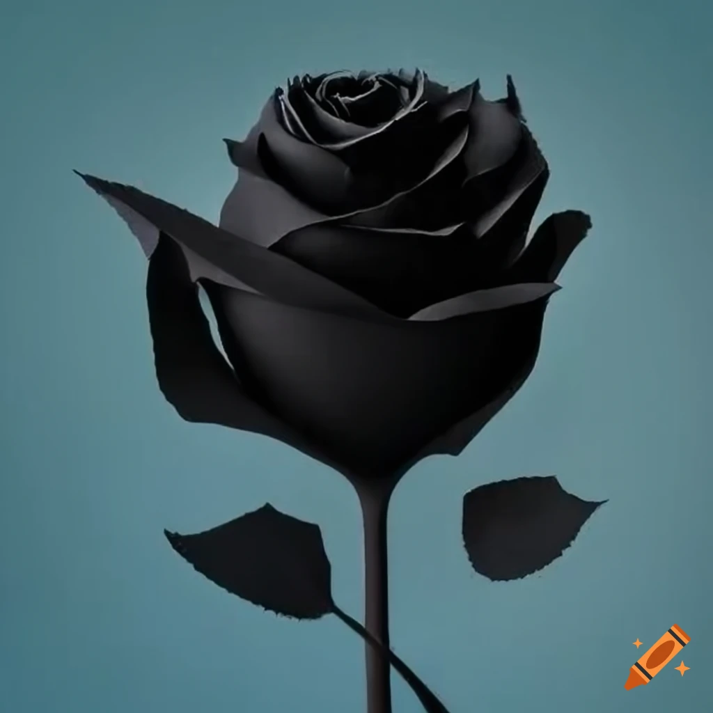 Black paper rose on Craiyon