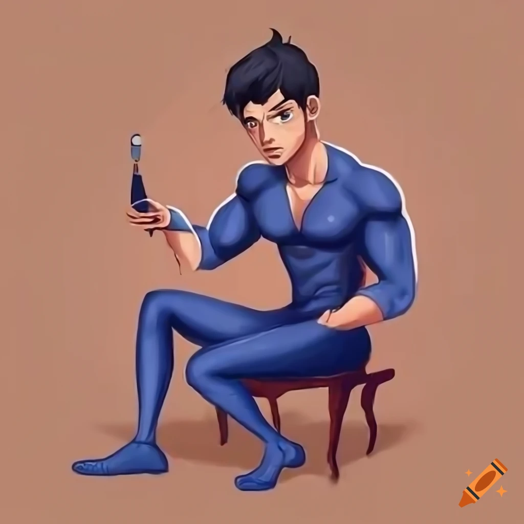 Cartoon of a handsome male Italian gigolo with a magic wand