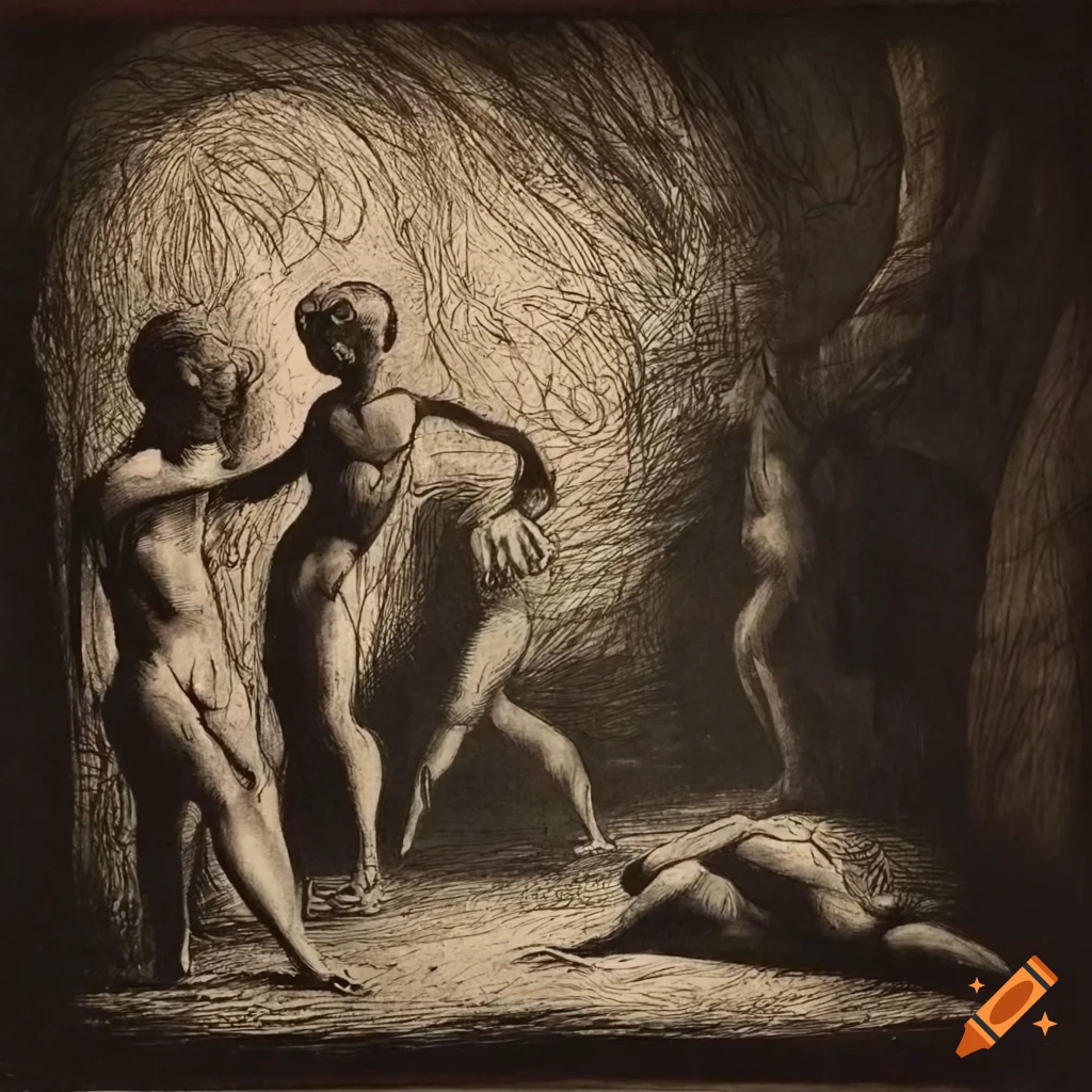 Family statues in a lanscape cave