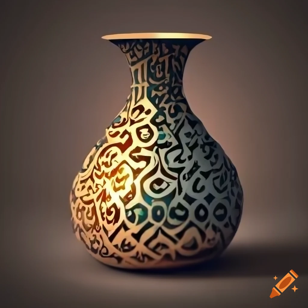 Original arabic vases with arabic alphabets in high definition on Craiyon