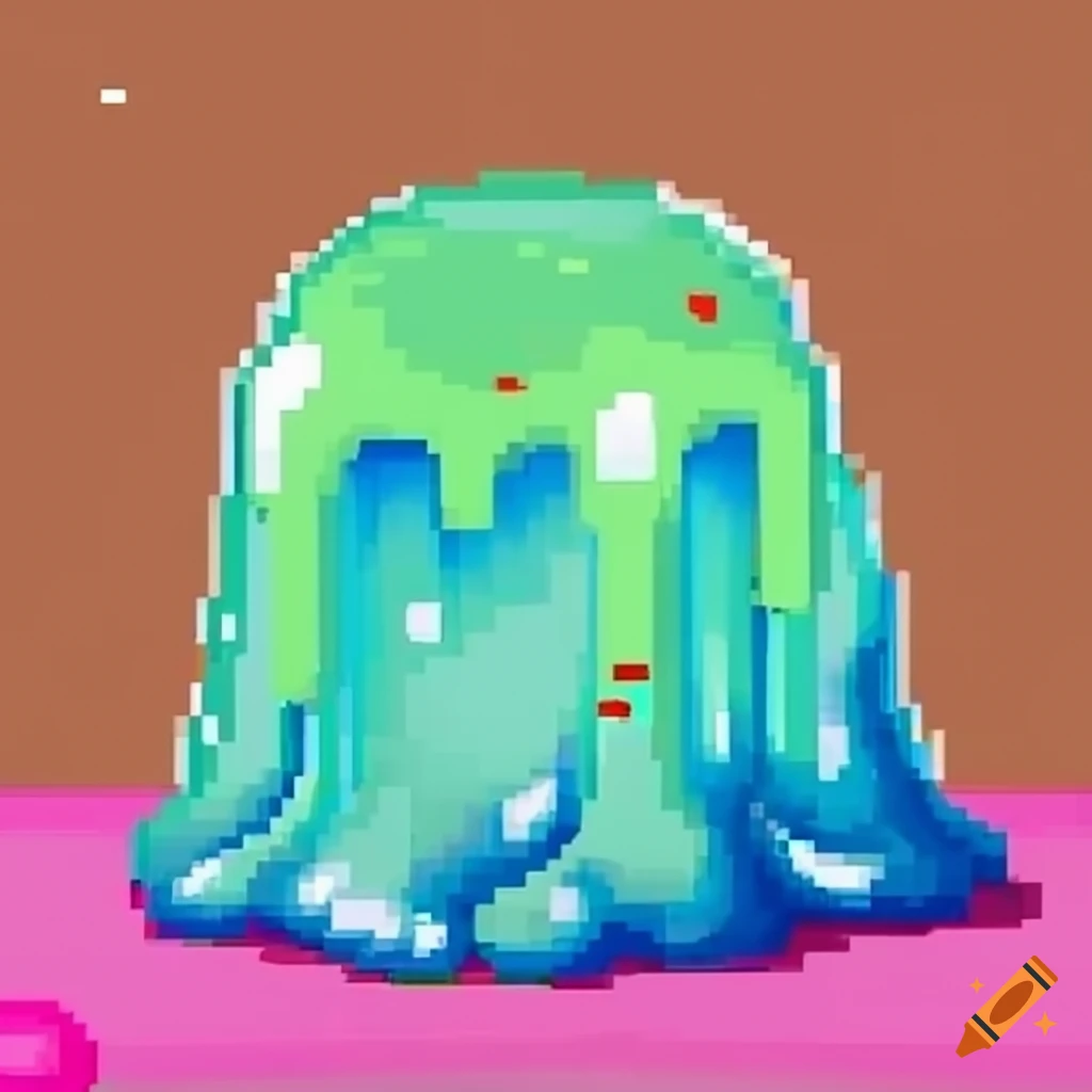 Pixel art of slime creature