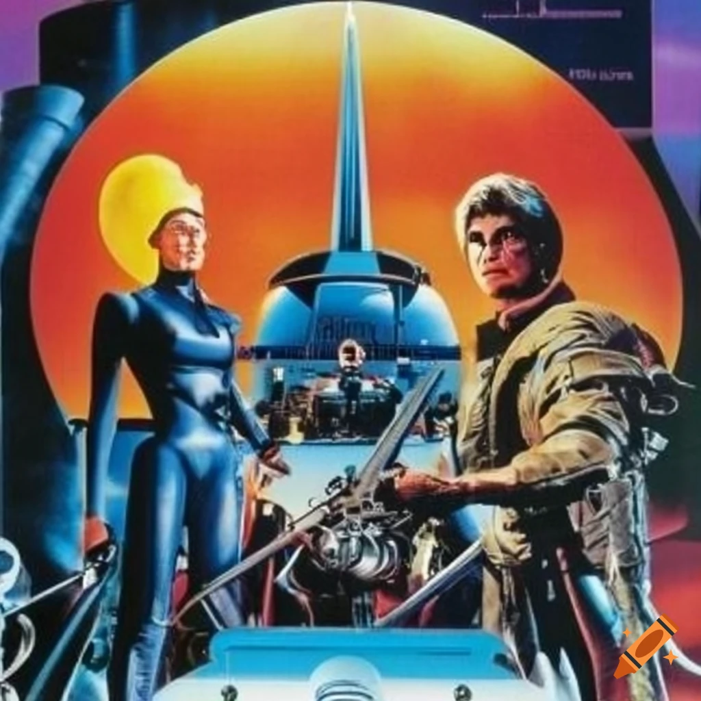 1980s utopian futurist science fiction movie poster for "lochan lunn dà