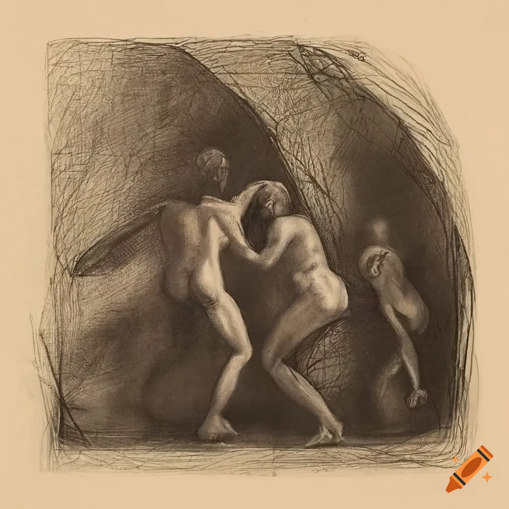Group statues in a family landscape setting