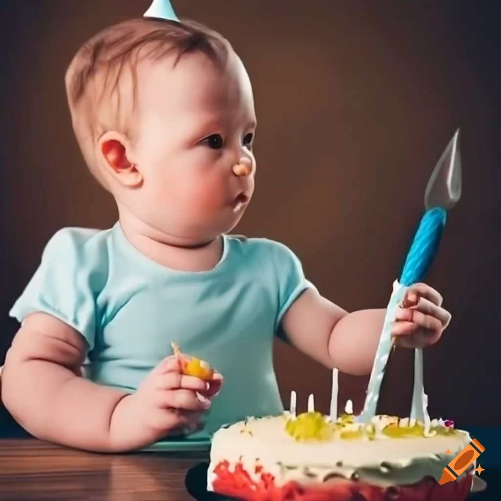 cutting cake on his birthday